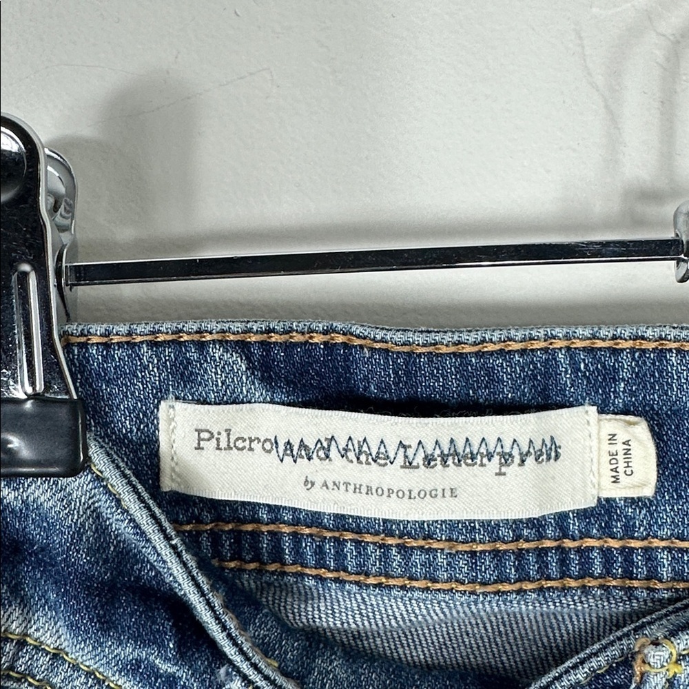 Anthropologie Pilcro & The Letterpress Patchwork Slim Boyfriend Blue Jeans 26 - Picture 7 of 14